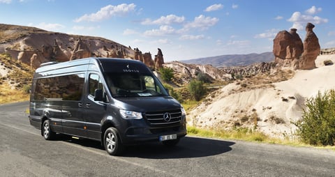 Black passenger Mercedes-Benz Sprinter in Turkey