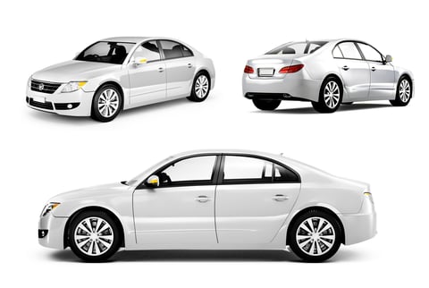 White compact sedan car for rental